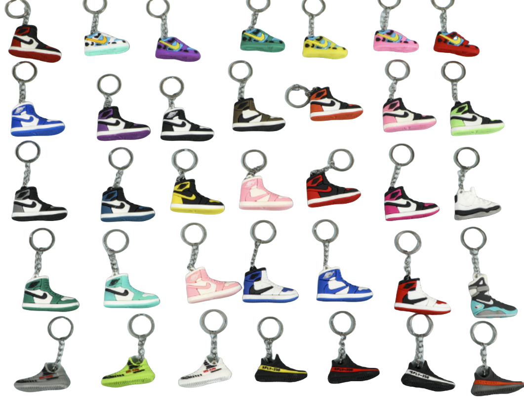 35 Colors Designer Mini 3D Sneaker Keychain Men Women Kids Key Ring Gift Shoes Keychains Handbag Chain Basketball Keychain Silicone
