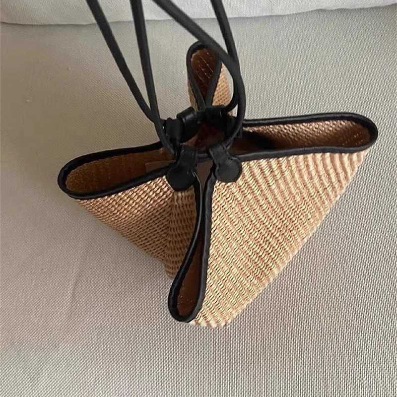 Drawstring Bucket Composite Bags For Women Luxury Designer Handbag Purse 2025 New In Casual Vacation Straw Weave Beach Shoulder W250702