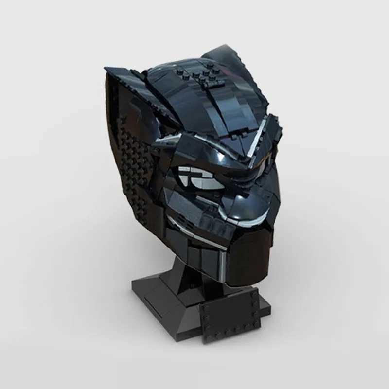 475pcs Moc 76215 Superhero Black Panther Cowl Helmet Model Building Blocks Bricks Diy Creative Educational Toy Kid Birthday Gift Y250701