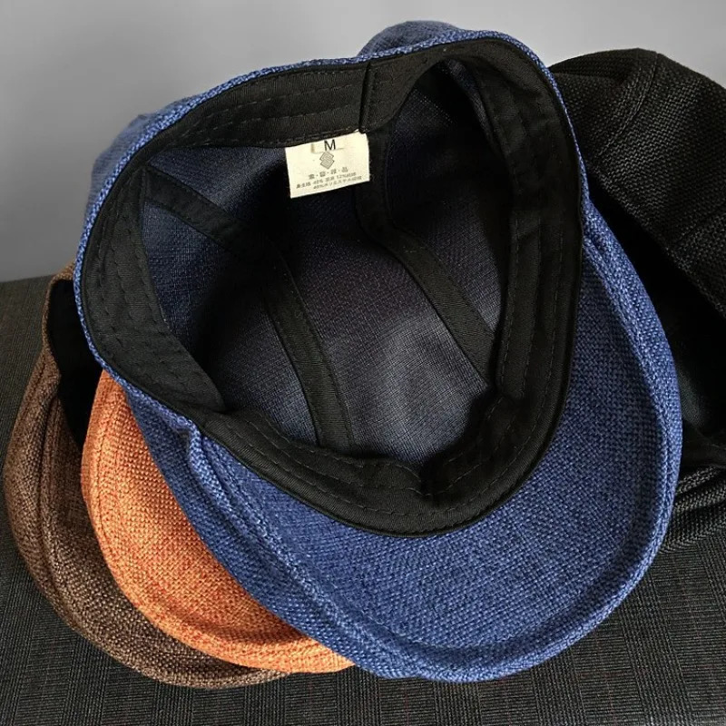 Big Size XL62cm Summer Linen sboy Caps Men Women Painter Berets Forward Hats Adult Casual Ventilate Breathable Advancing Hat 250701