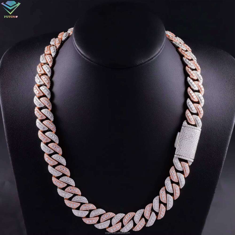 Bestselling Pass Tester 15Mm Pure Sier Iced Hip-Hop FL Cubic Zirconia Cuban Chain For Men