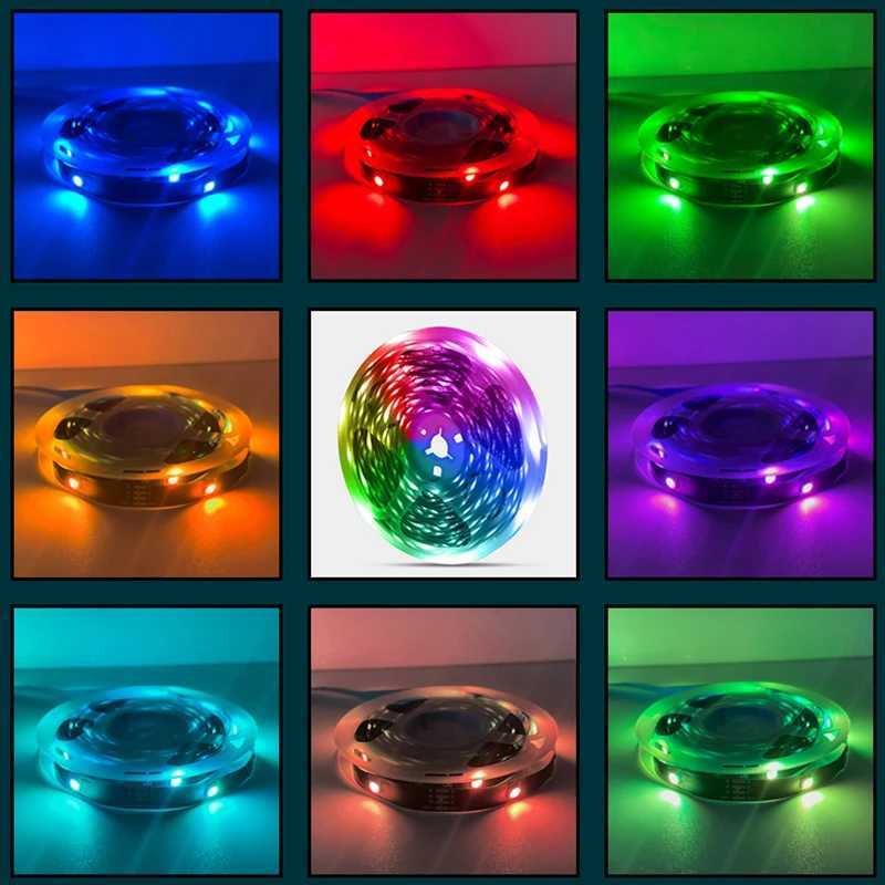 5V RGB LED Strip Lights 5050 1m 2m 3m 4m 5m 10m RGB LED Tape Multicolor LED Ribbon Strip 5v 10mm 18LEDs/m RGB LED Lights W250701