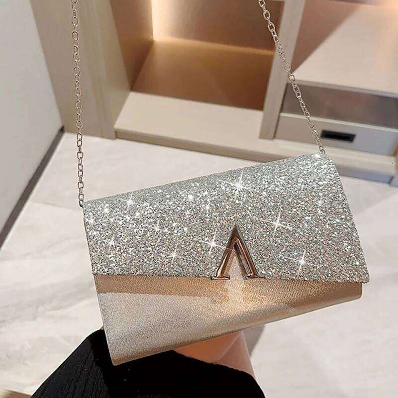 Designer Bag Luxury Bag Women Evening Shinny Handbag Ladies Glitter Sequin Clutch Purse Chain Shoulder Crossbody Bag For Wedding Party Xa32zd
