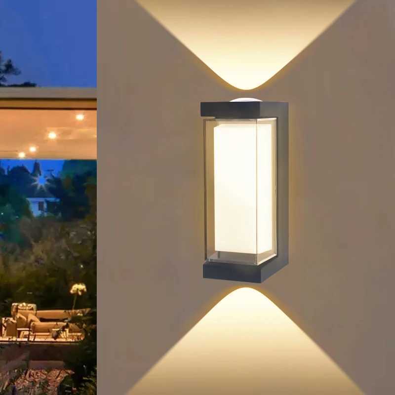 Modern LED Waterproof Up Down Wall Lamp Outdoor and Indoor Wall Light Courtyard Porch Corridor Bedroom Wall Sconce AC85-265 XJ250624