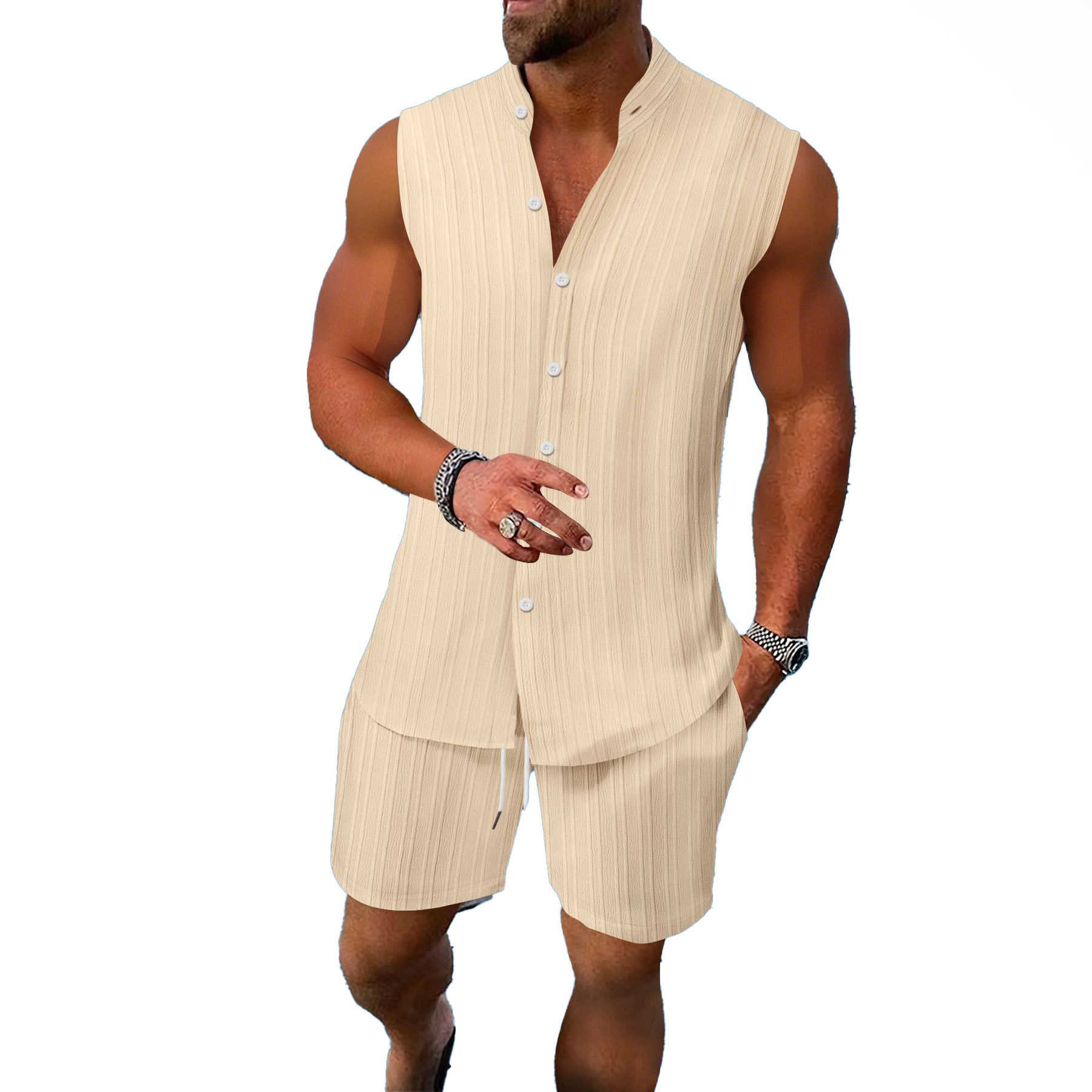 Summer Tracksuits Clothes Pants Shirt and Short Sets Man Set Mens Short Sleeve 2 Two Piece Trendy Short Sleeve Shorts Two-Piece Outfit