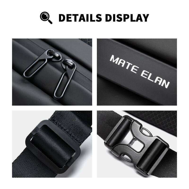 MOYYI Premium Crossbody with Magnetic Buckle, Fashion Waterproof Sling Black Shoulder Bag for Men Travel Sport