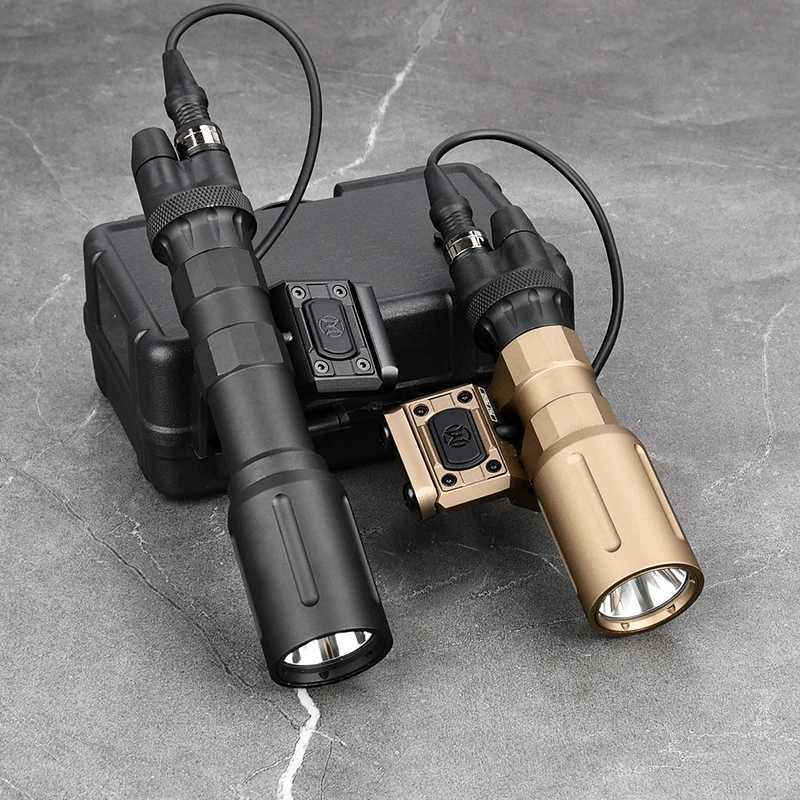 Tactical 1300 Lumens LED Powerful Flashlight Metal PLHv2 Scout Weapon Light For 20MM Picatinny Rail Hunting Airsoft Dual Switch XJ250701