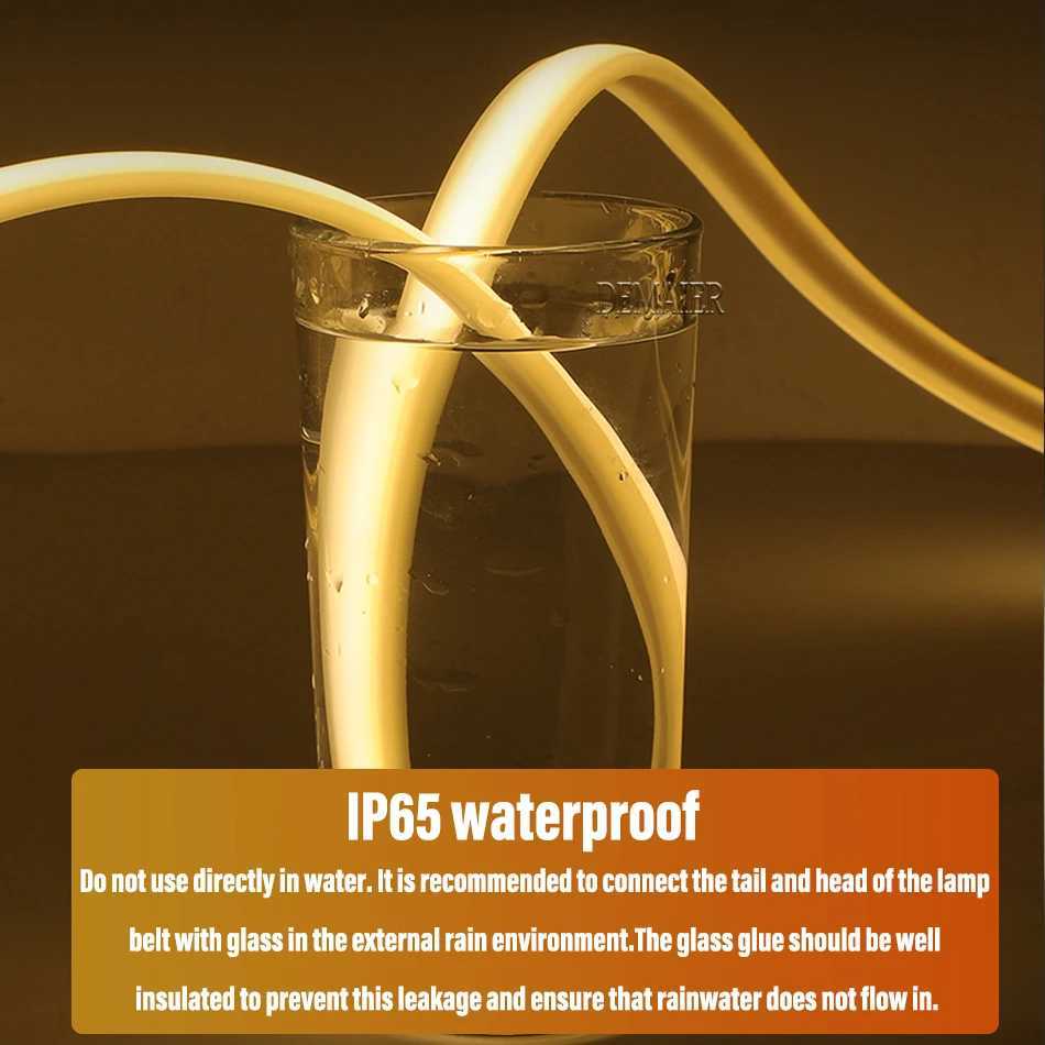 COB LED Strip Light 360leds/M 220V EU Plug RA 90 warm white 3000K 4000K 6000K Flexible LED Tape For Bedroom Kitchen Waterpr W250701