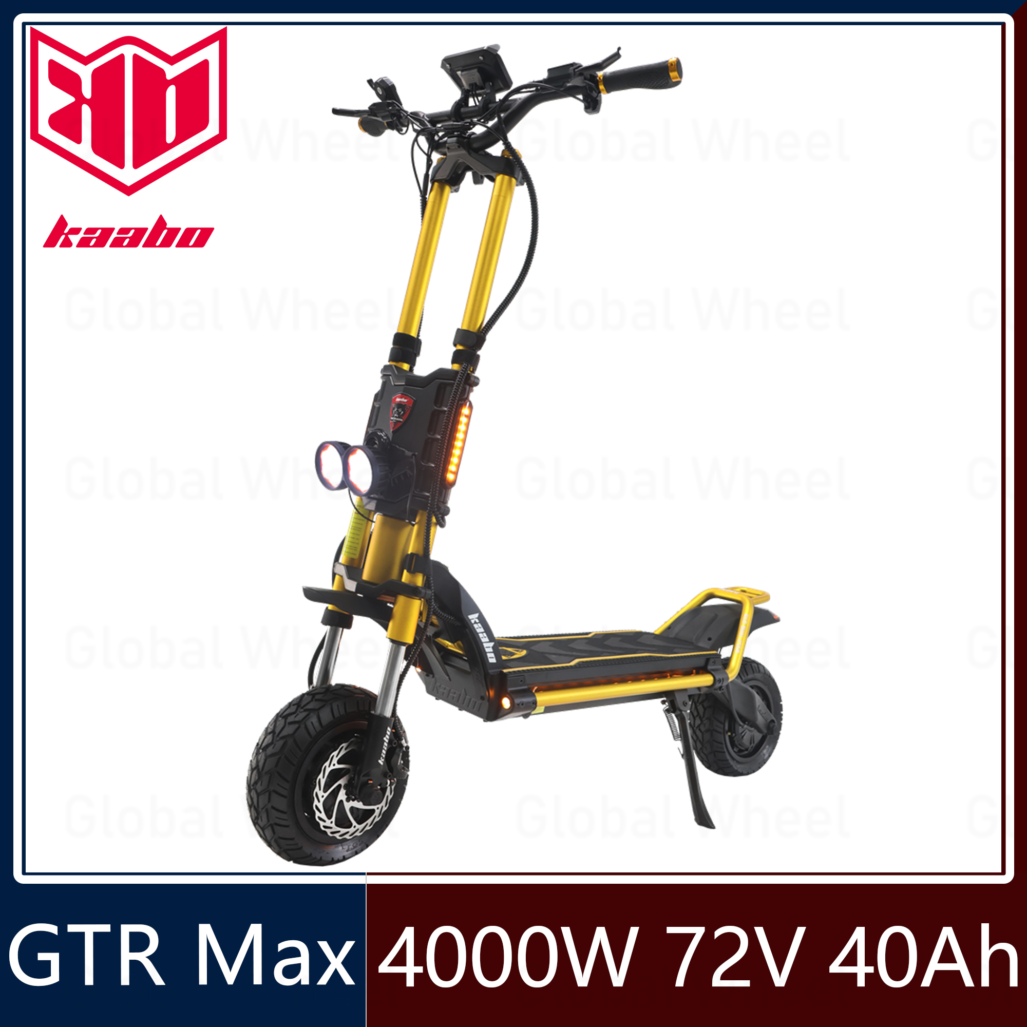 KAABO Wolf King GTR Max 2000W*2 Motor 72V 40Ah Battery Central Display 12inch Vacuum All-terrain Run Stability Control CST Tire IPX5 Waterproof Electric Scooter