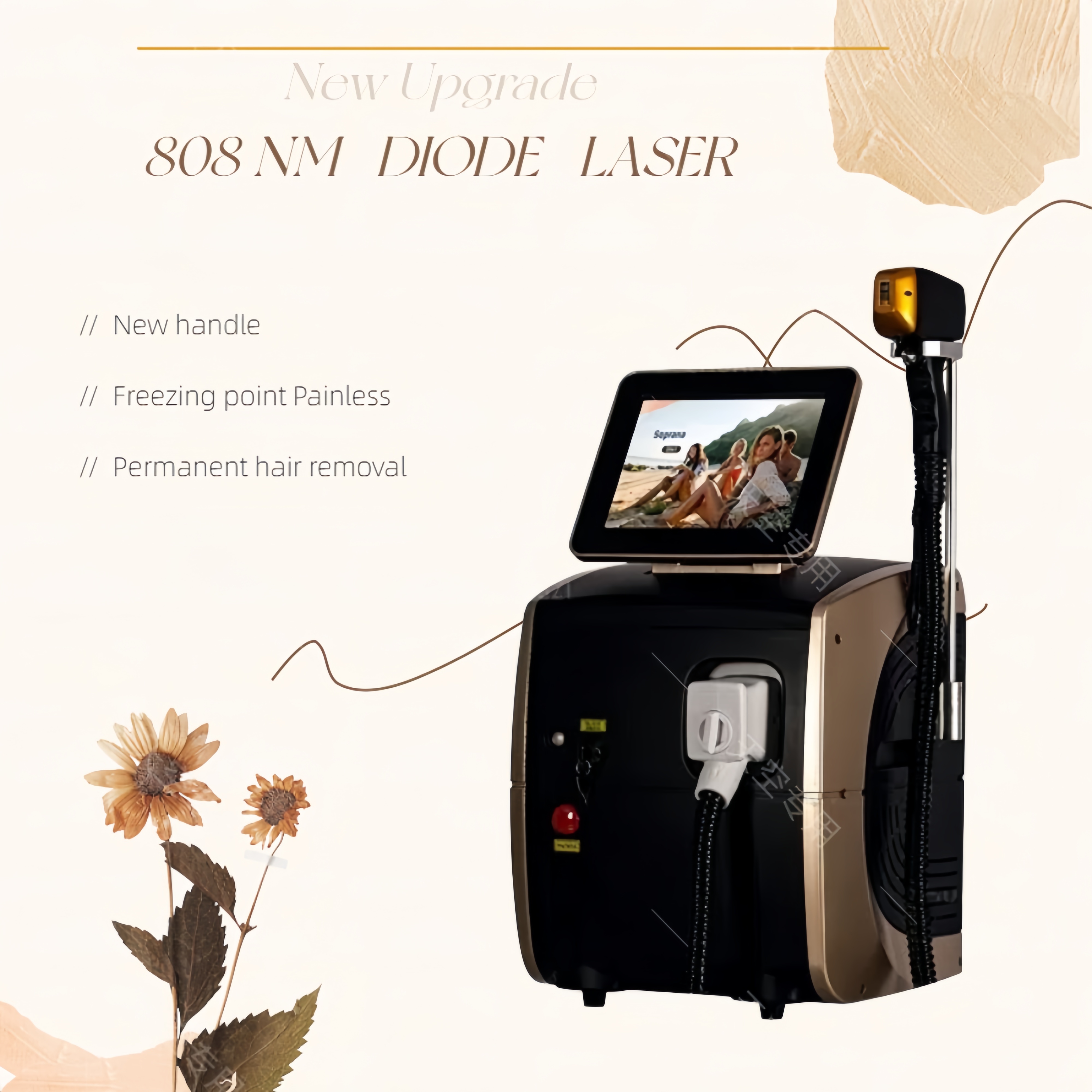2025 Big Power ice professional laser diode hair remove 3 wavelength 755nm 1064nm 808nm Suitable Permanent painless hair removal for home and beauty s