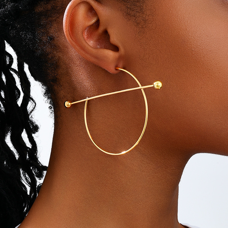 Fashion Personality Ladies' Jewelry Earrings Creative Trendy Exaggerated Metal Hoop Circle Designer Earrings Needle Piercing Women's Earring