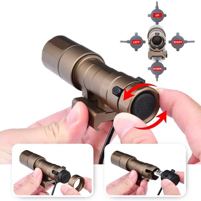 WADSN REIN 2.0 Tactical Flashlight 1300 Lumens Airsoft Rein 2 Cloud Defensive Hunting Scout Light Dual Function Switch 20MM Rail XJ250701