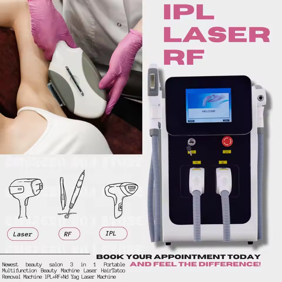 Portable 3 In 1 Diode Laser OPT IPL Hair Removal Machine Picosecond Tattoo Removal Professional Beauty Device For Home Use