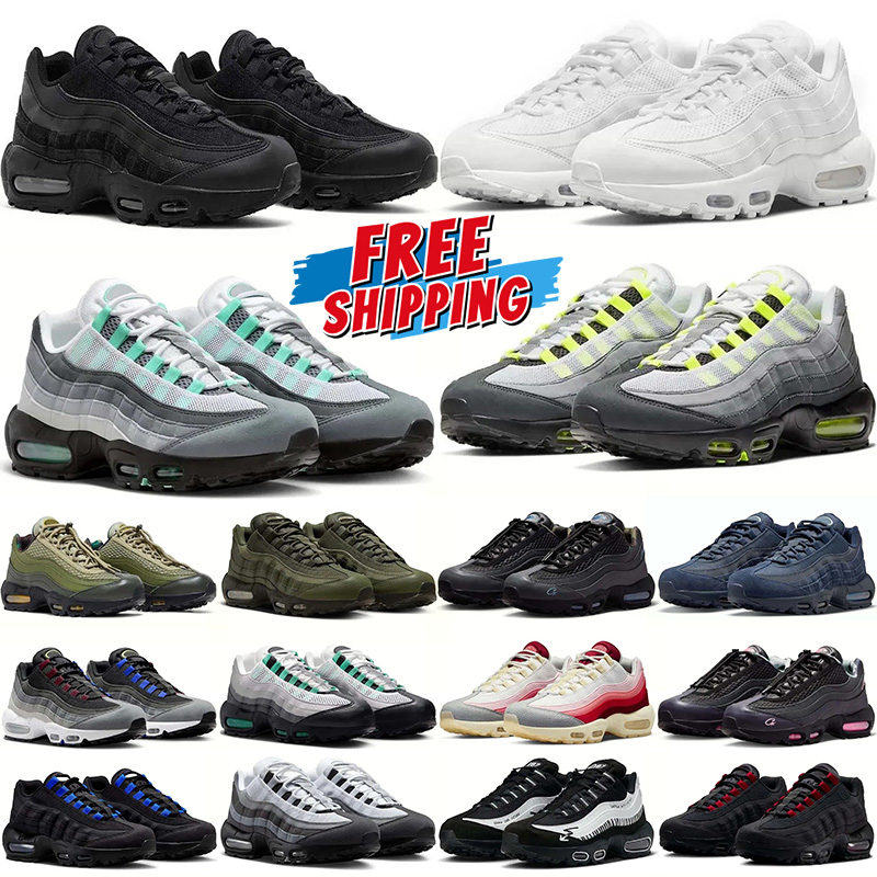 Free Shipping 95 95s designer running shoes trainer men women triple white black neon mesh leather blue red pink outdoor sports runner casual shoe trainers sneakers