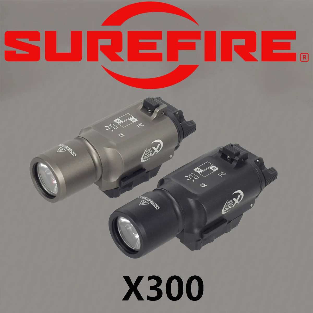 SureFire X300 X300U Ultra X300V XH35 X300UH-B Metal Pistol Gun LED Light Fit 20mm Rail Airsoft Weapons Flashlight Hunting Torch XJ250701