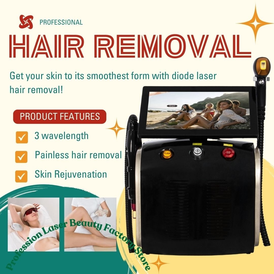 New Upgrade 3 Wavelength 808nm 2 in 1 Diode Laser Hair Removal and Tattoo Removal 755/808/1064nm Precise Wavelength Smooth Skin Rejuvenation