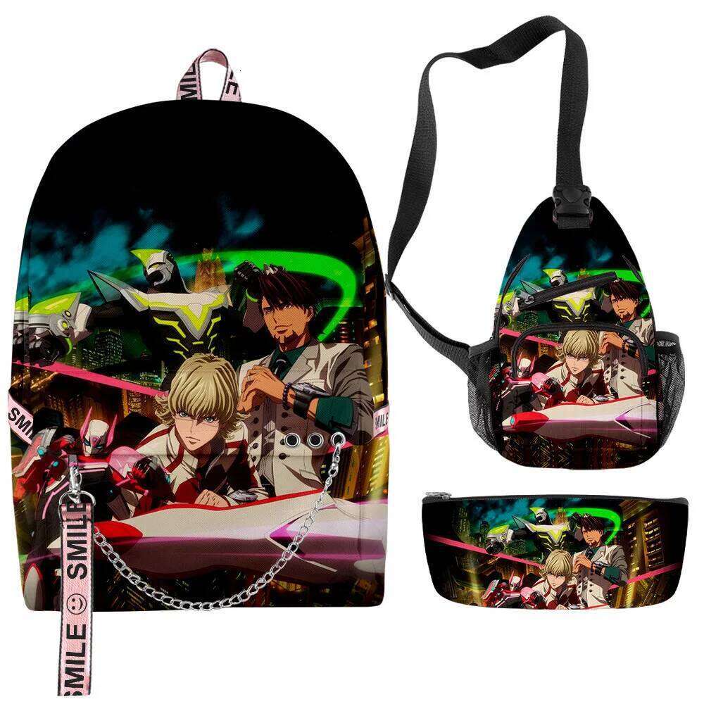 Novelty Cool TIGER & BUNNY 3D Print 3pcs/Set School Bags multifunction Travel Backpack Chest Bag Pencil Case