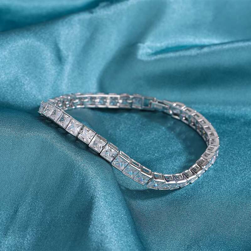 Fashionable Hip Hop Inspired Moissanite Cufflinks Necklaces Durable 925 Pure Silver Design