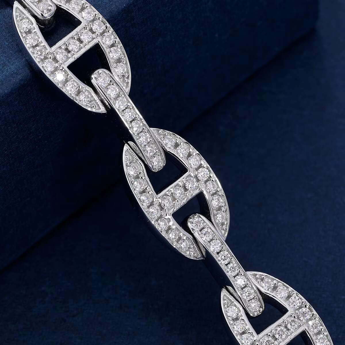 Fashionable Hip Hop Inspired Moissanite Cufflinks Necklaces Durable 925 Pure Silver Design