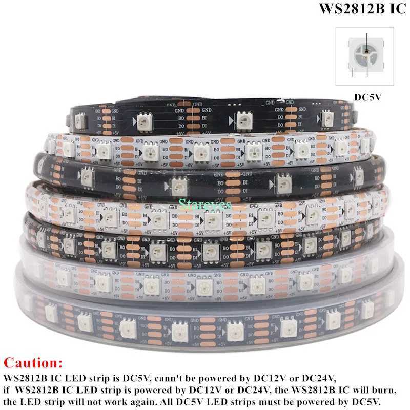 Magic color SMD5050 5m UCS1903 WS2811 DC12V WS2812B DC5V RGB SPI Pixel LED Strip Individually Addressable Digital LED Tape Light W250701