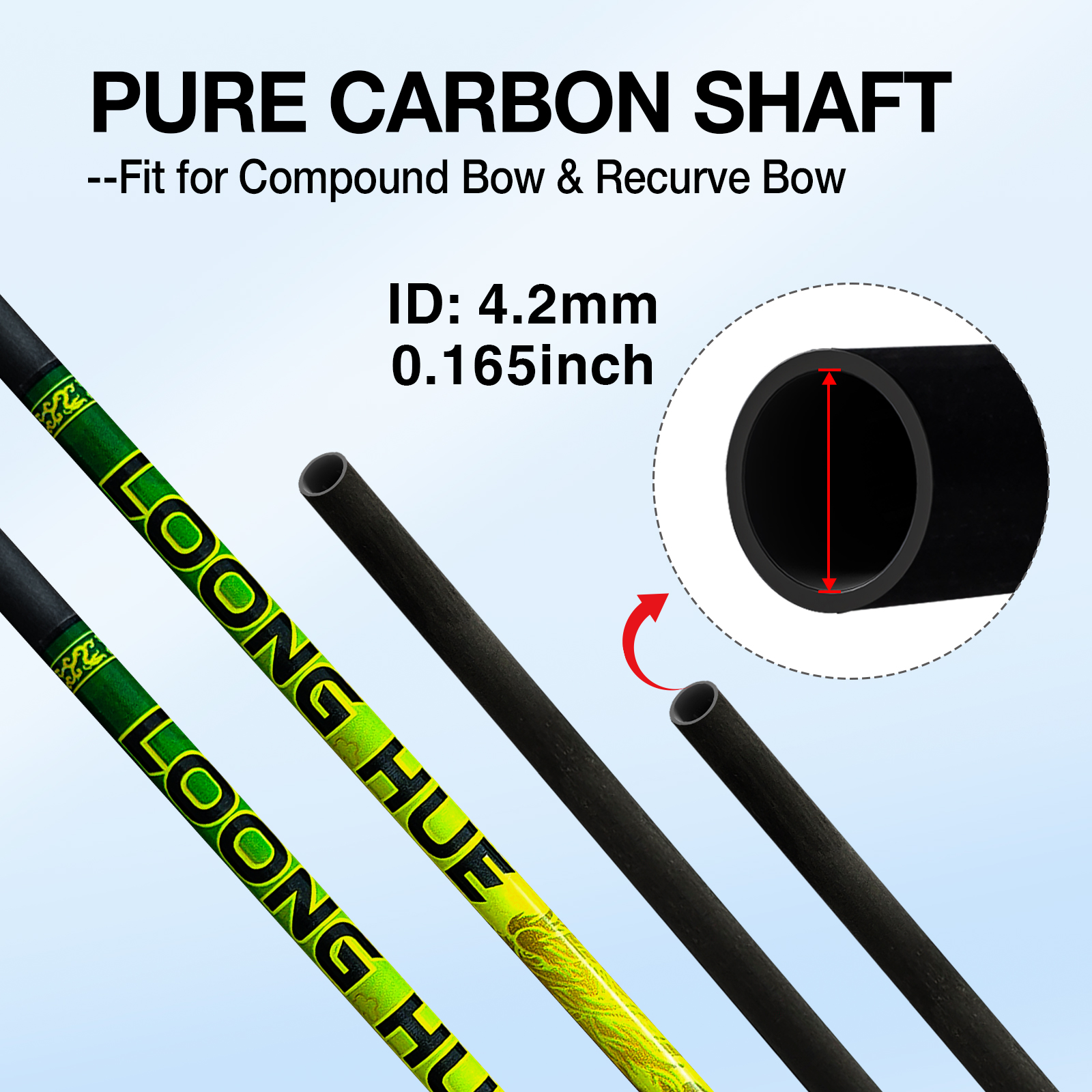 31-inch Carbon Shaft DIY 12Pcs +/-.003 Straightness Spine 350-1500 Pure Carbon Arrow Shaft Arrows Hunting Shooting Shaft Can Be Customized