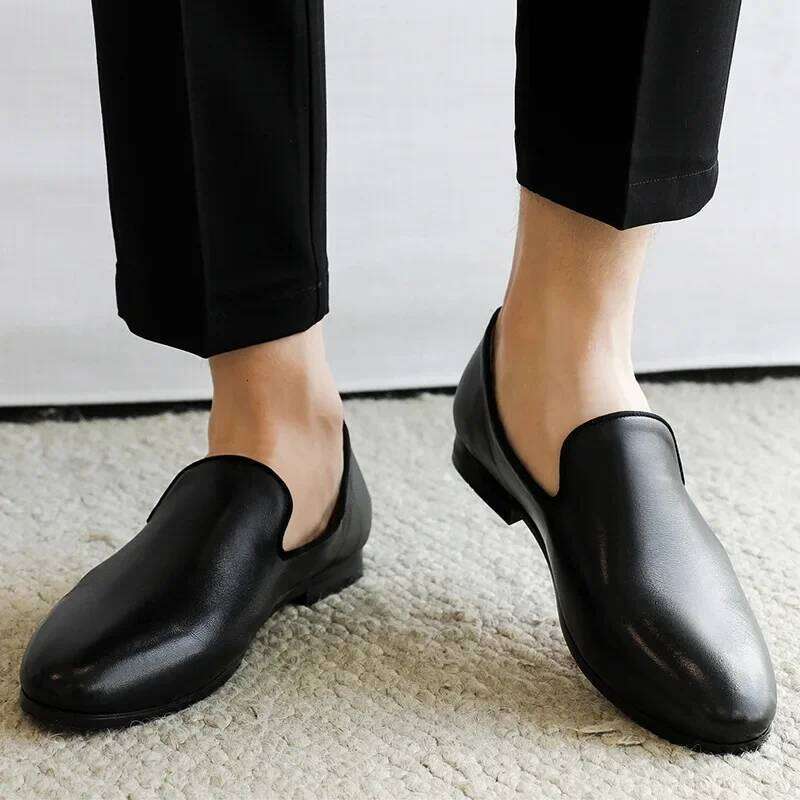 Men's Casual Shoes Genuine Leather Men Trendy Loafers Moccasins Mens Light Comfortable Driving Wedding Flats