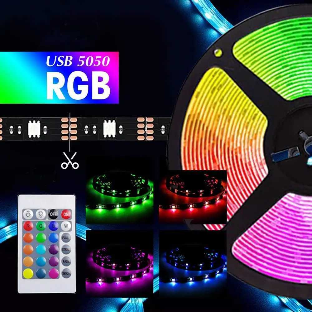 5M LED Strip 5050RGB Light With USB 12V Colorful TV Background Decoration Light Strip 24 Key Remote Control Set W250701