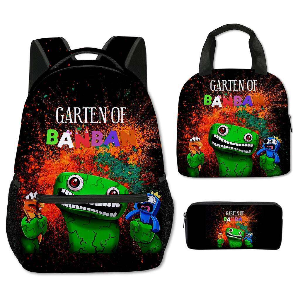 Novelty Cool New Garten of Ban 3D Printed 3pcs/Set Student School Bags Laptop Backpack portable Lunch bag Pencil Case
