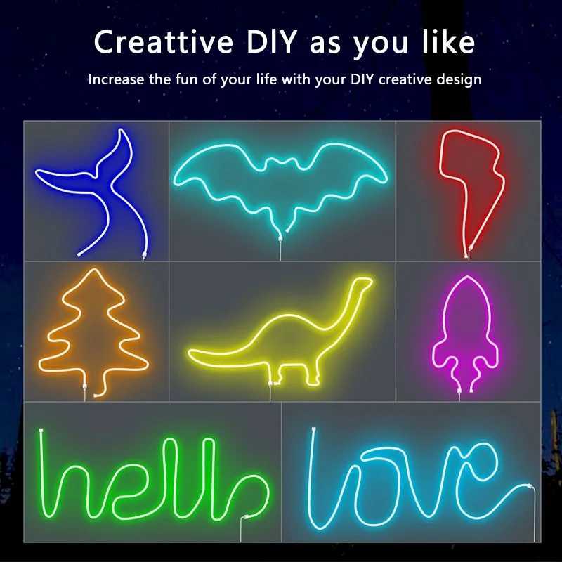 5V USB RGB LED Neon Strip Light 24key IR Remote Control Neon Sign Rope Lights Flexible Waterproof Outdoor/Home Bedroom Decor W250701