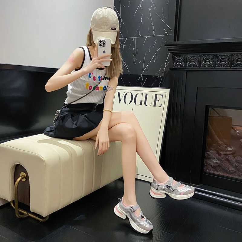 Womens Sandals Autumn New Thick Sole Hollow Head Pah Color Sports Shoes Casual Fi Increase Breathable Non-slip Shoes XJ260702