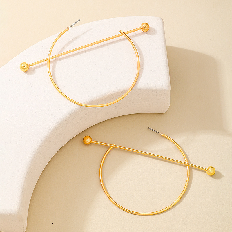 Fashion Personality Ladies' Jewelry Earrings Creative Trendy Exaggerated Metal Hoop Circle Designer Earrings Needle Piercing Women's Earring