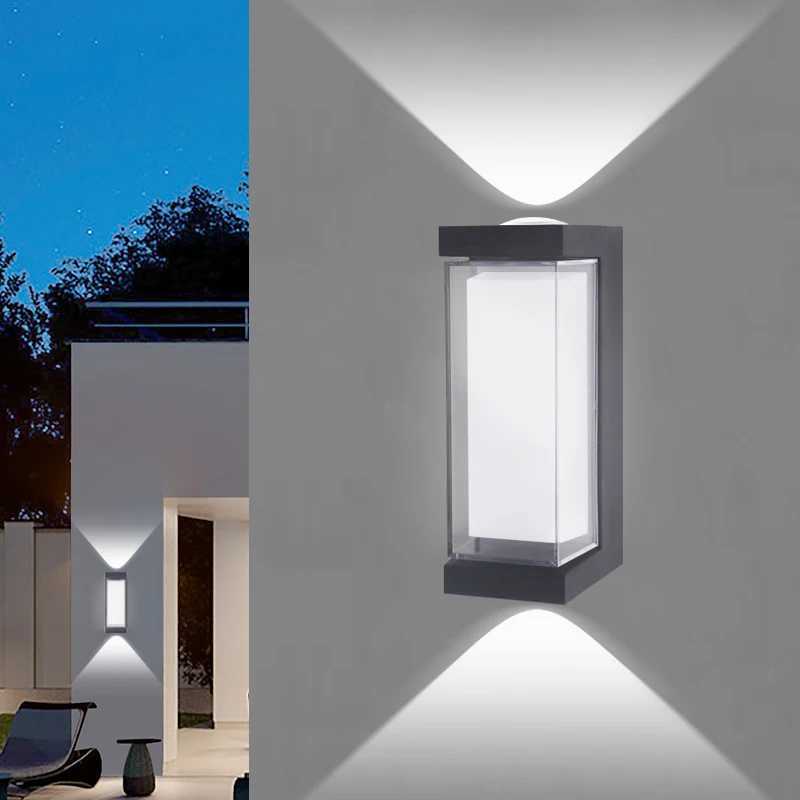 Modern LED Waterproof Up Down Wall Lamp Outdoor and Indoor Wall Light Courtyard Porch Corridor Bedroom Wall Sconce AC85-265 XJ250624