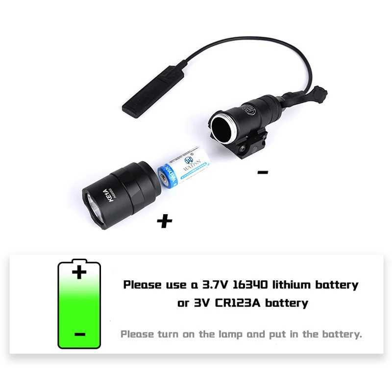 WADSN Surefir M300A M300 Tactical Flashlight Mini Weapon Scout Hunting LED Light Fit 20MM Rail Momentary on Constant on TailXJ250701