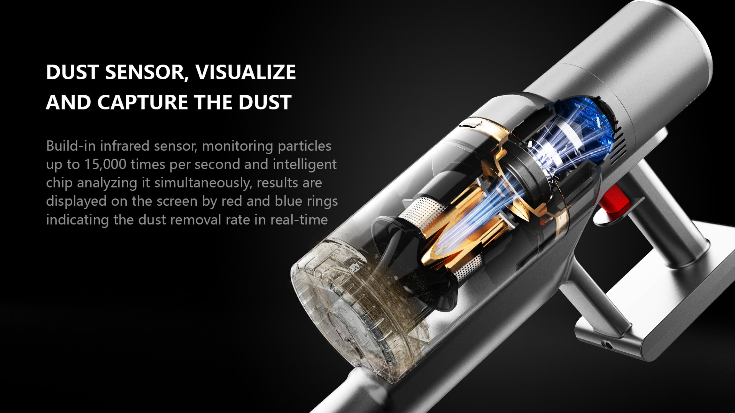ABIR VC205 Cordless Handheld Vacuum Cleaner,27000PA,Touch Screen,Smart Dust Sensor,Auto Speed Control for Home Bed Carpet Clean