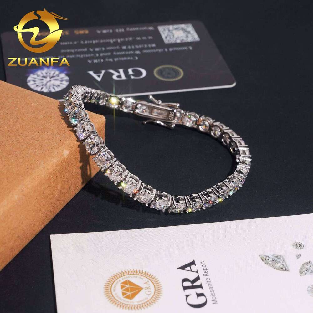 5Mm Sier Tennis From The Usa Tested And Passed Iced Out HipHop Jewelry Quartz Bracelet