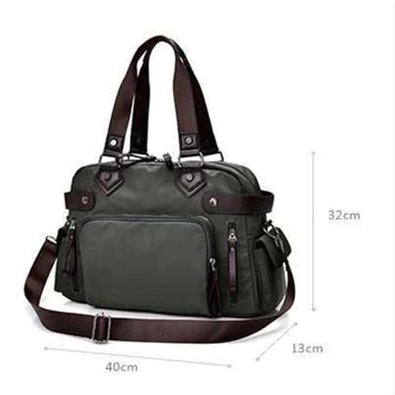 Men's Shoulder Bag Nylon Material British Casual Fashion School Style High Quality Multi-function Large Capacity Design