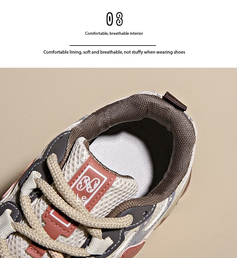 Dad's shoes, women's thick soled casual shoes, Korean style versatile retro breathable niche design sports shoes
