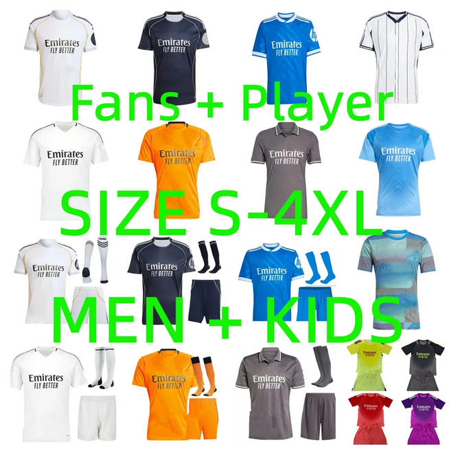 25 26 BELLINGHAM reals madrids soccer Jerseys 2025 MBAPPE TRENT VINI JR RODRYGO RUDIGER HUIJSEN VALVERDE real madridsoccer jersey kids kit Football shirt uniforms