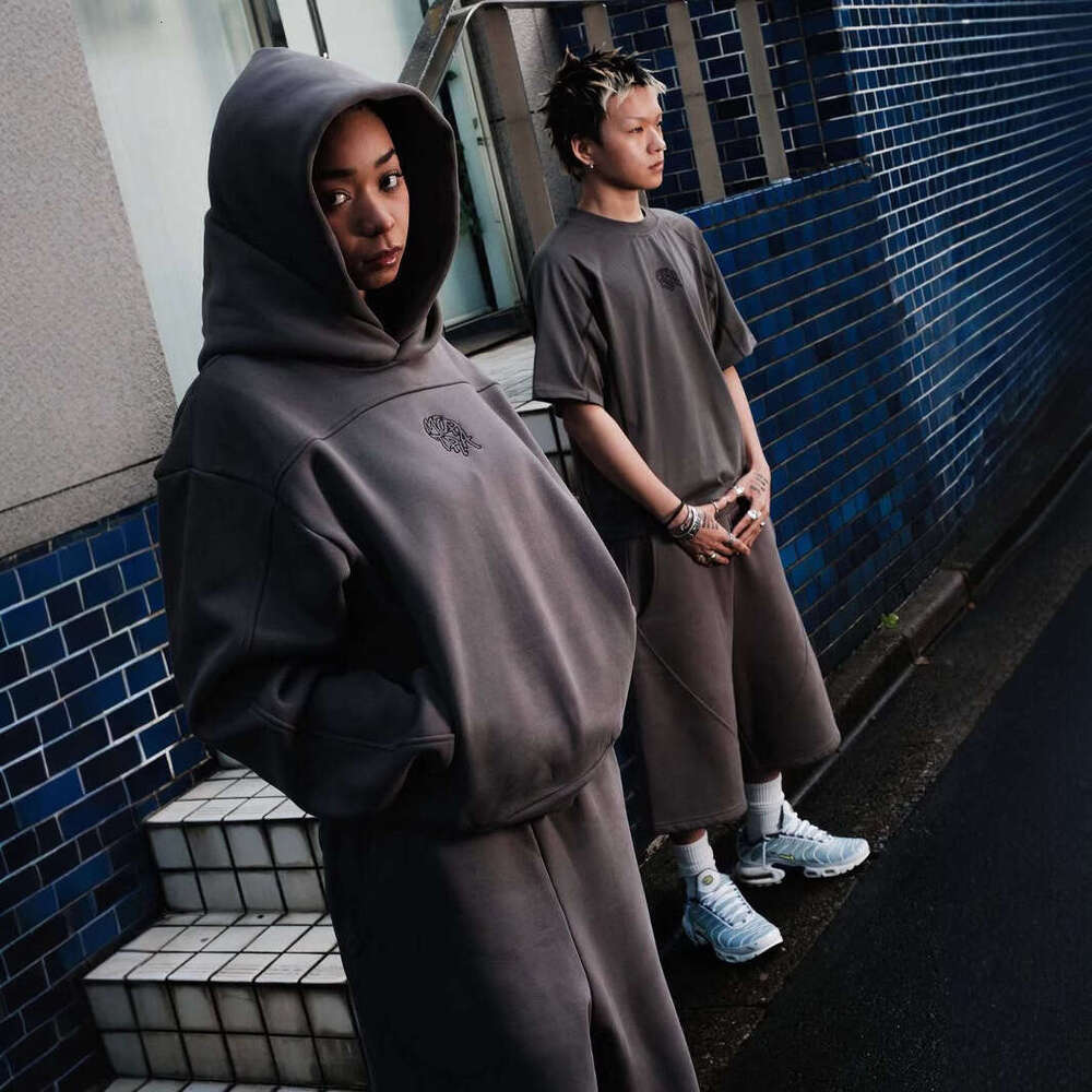Mertra New Double Hoodie Sweatshirt Sports Set Trendy Brand Embroidered Patchwork Wide-leg Casual Long Sweatpants Unisex