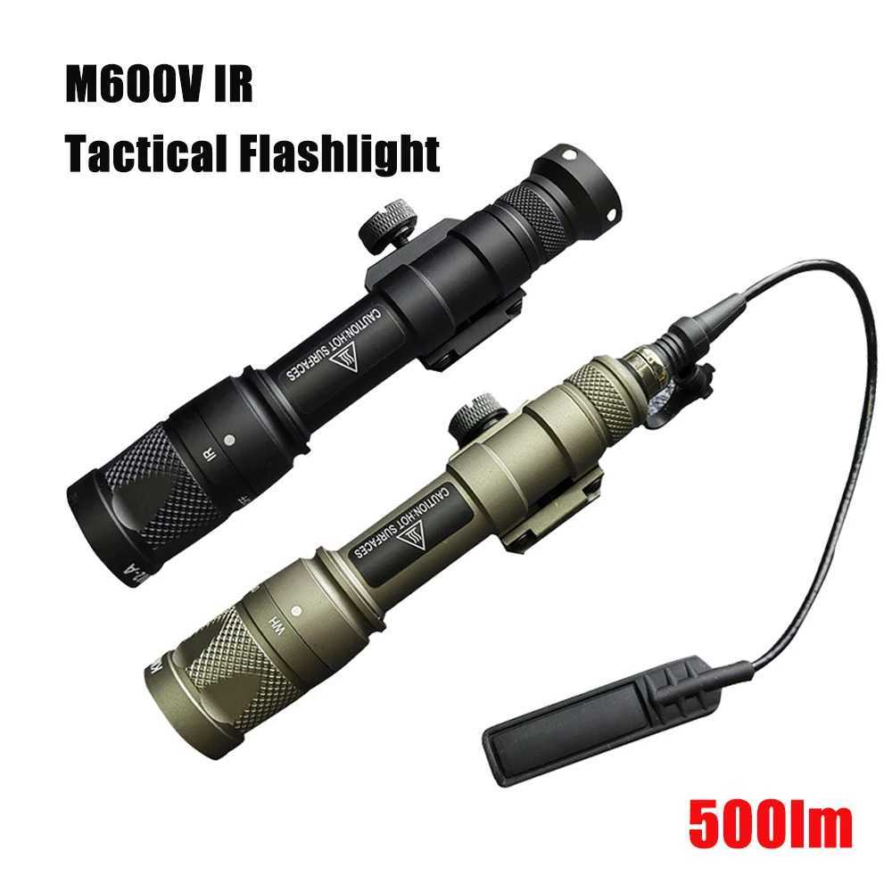 Hunting Airsoft Flashlight M600V IR White LED Tactical Light IR Output with 20mm Picatinny M-LOK Keymod Rail MountXJ250701