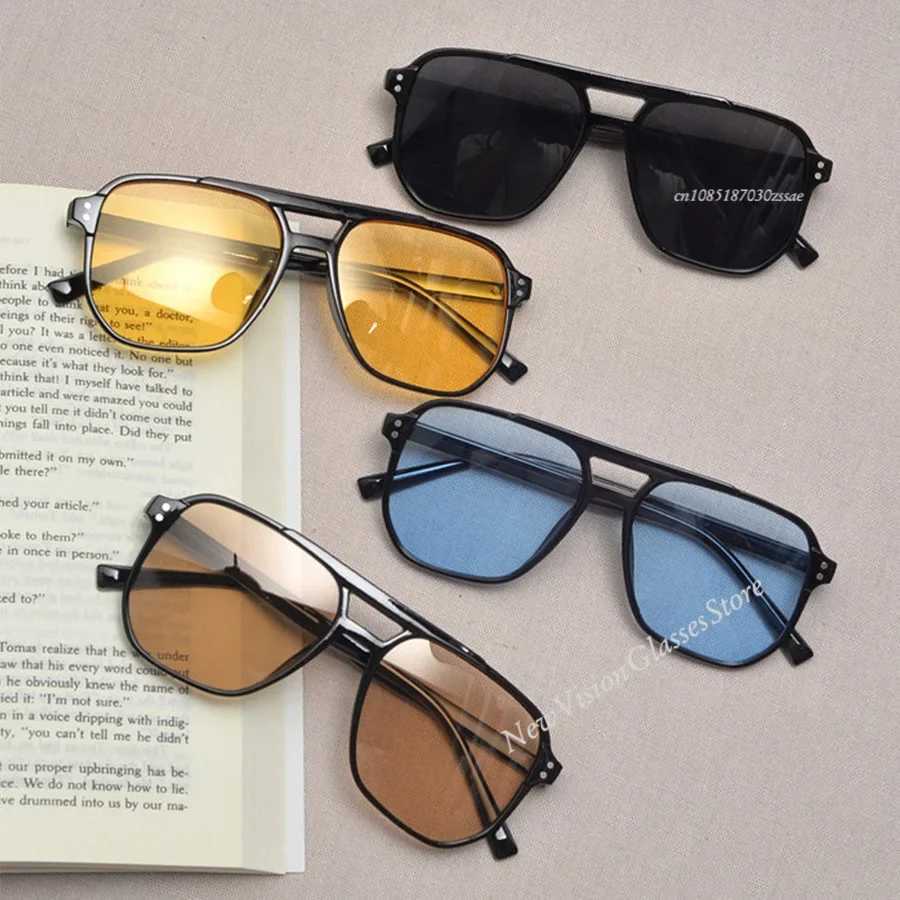 Vintage Men Women Big Sunglasses Men Square Shades Brand Designer Unisex Sun Glasses Black Lense Male Female Sunglasses UV400 H260421