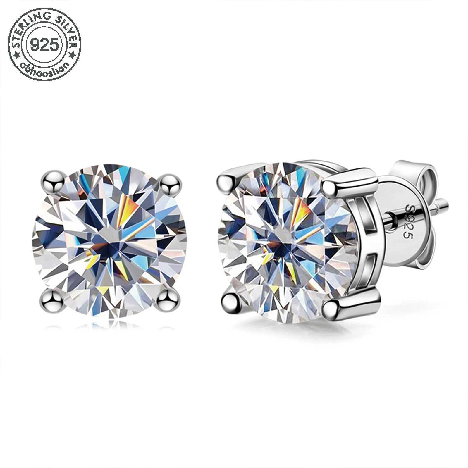 925 silver moissanite stud earrings mens earrings womens earrings set with 6/7/8mm moissanite simple and small style sui Z250701