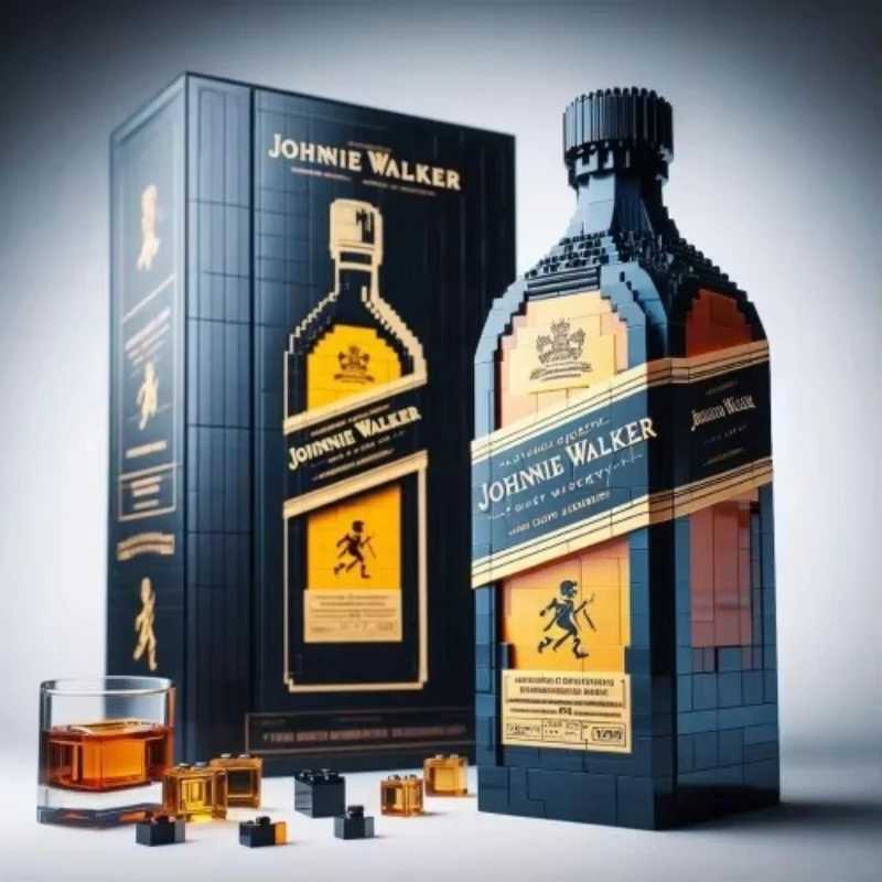 MINISO 2025 NEW Building blocks whiskey bottle imported wine bottle decor set advanced wine cultural brick toy gift for friends Y250701