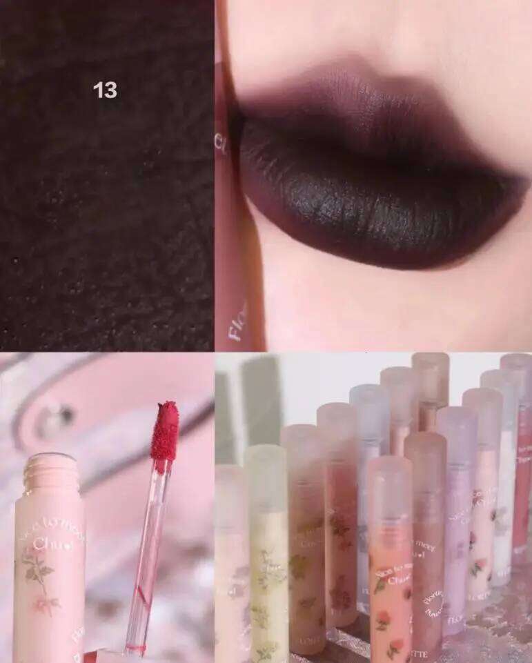 FLORTTE Beauty First Kiss Series Cream d Veet Matte Lip Lasting Tint Blooming Liquid Lipstick Makeup Women Cosmetics X250702