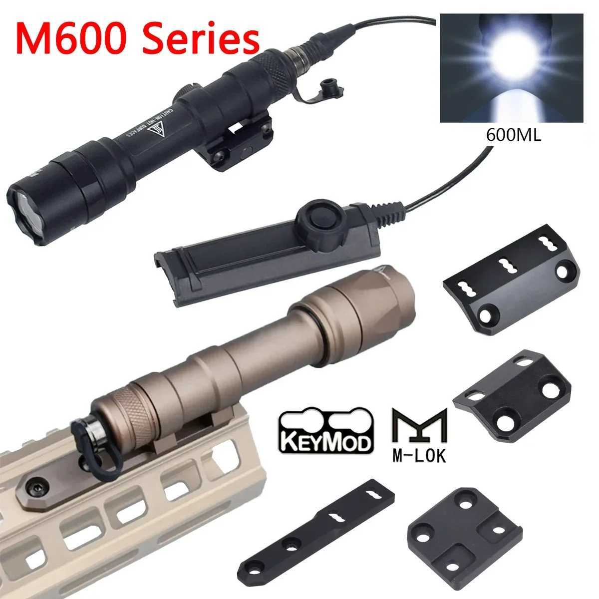 Airsoft Surefire M600C LED Flashlight M600 Series Scout Torch Fit 20MM Rail Air MLOK KEYMOD Mount Hunting M600B Weapon Gun LightXJ250701