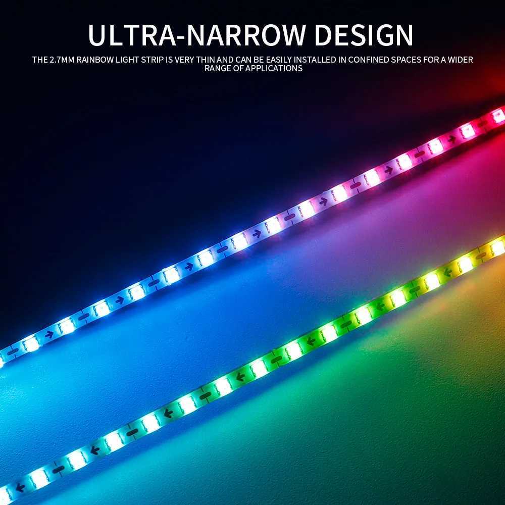 27mm WS2812B LED Strip Ultra Narrow 160Leds/M Individually Addressable RGBIC Light Strip Dreamcolor DC5V/12V W251112