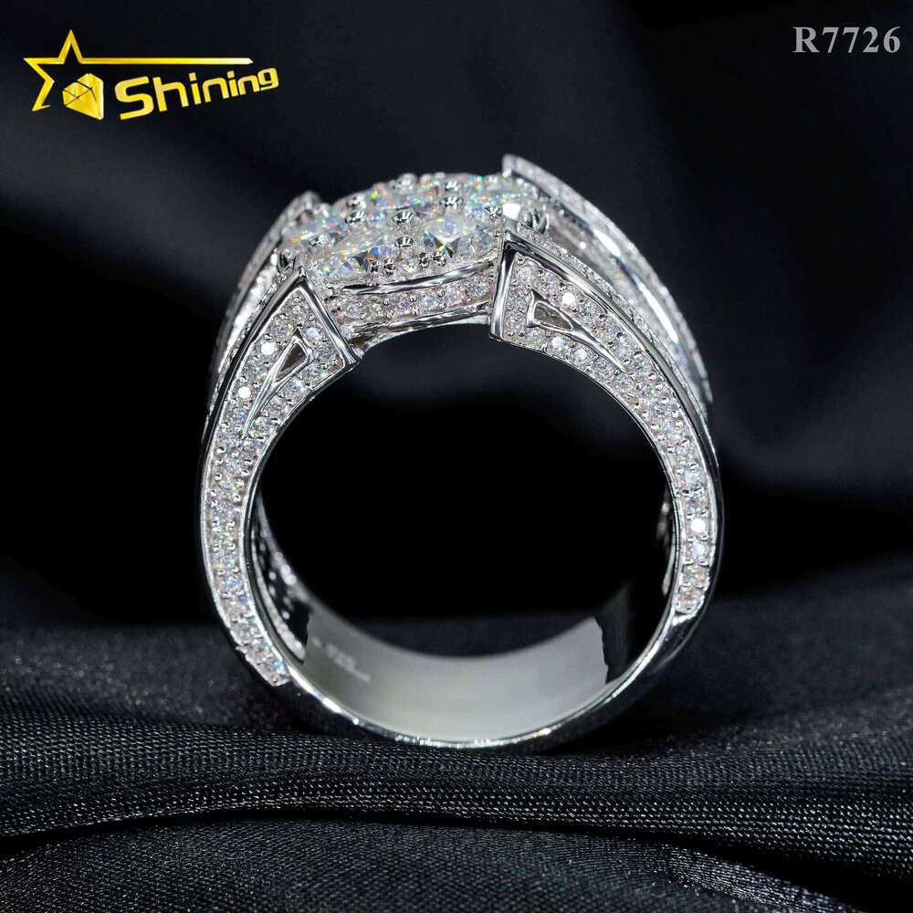 Jewelry Hip Hop Iced Out Pass Tester Dia Ring Moissanite Men