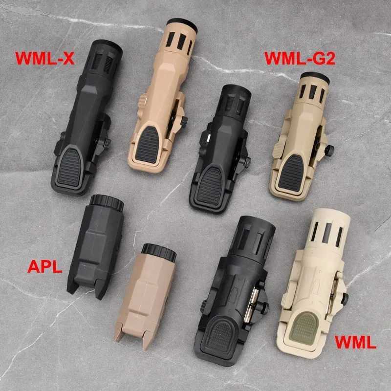 WADSN Tactical Airsoft APL WML Flashlight WML-G2/WML-X Super Bright Helmet Lamp Handgun Glock 17 19 Weapon Hunting Scout Light XJ250701