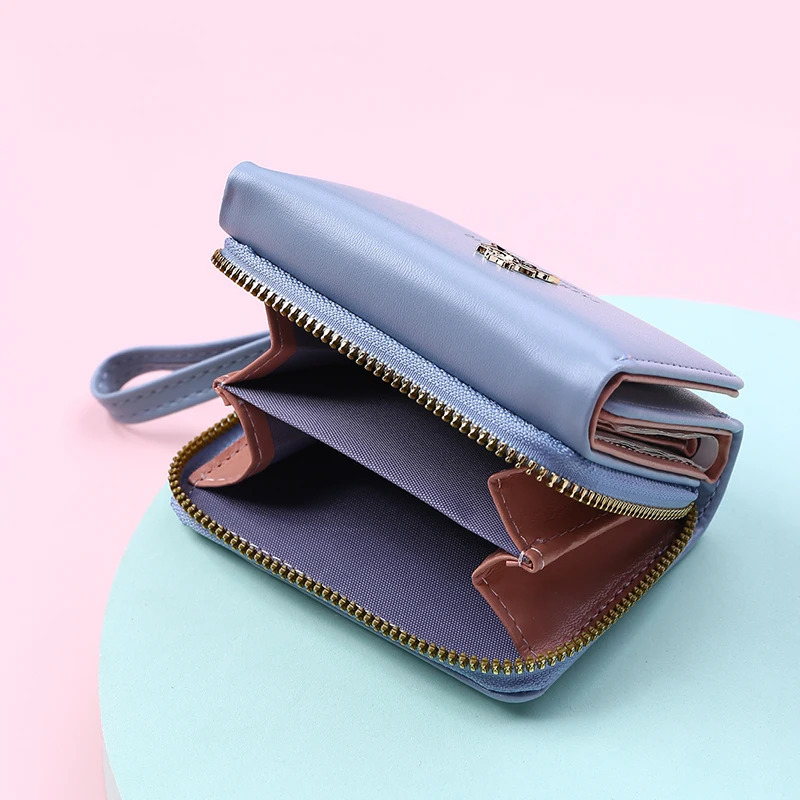 y Womens Small Wallet Female Card Holder Short Wallets with Coin Purse for Woman Ladies PU Leather Hasp Mini Clutch 250701 Y260206