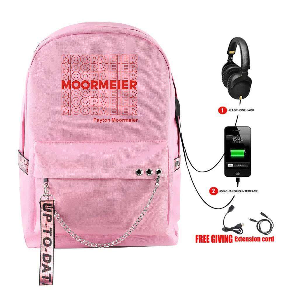 Fashion Novelty payton moormeier Student School Bags Unisex Print Oxford Waterproof Notebook Usb Rechargeable Travel Backpacks